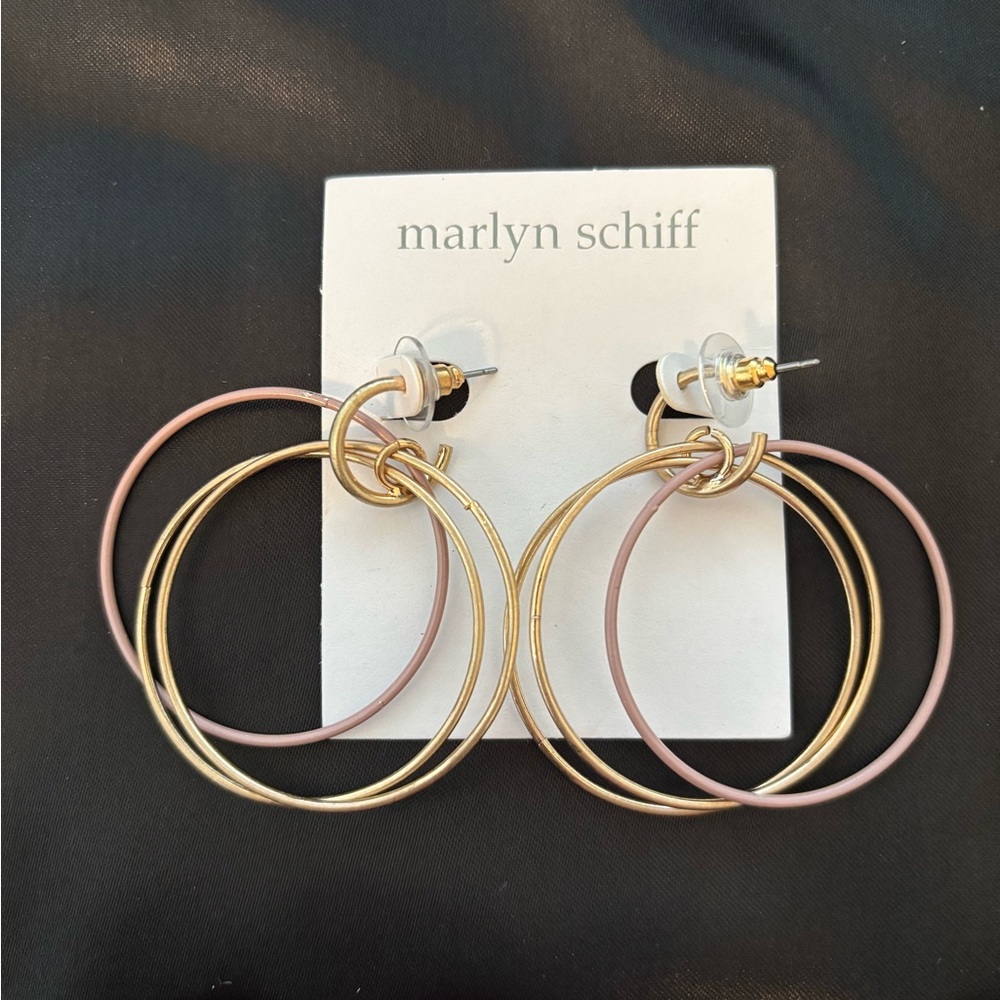 NEW Marlyn Schiff Hoop Dangle Earrings